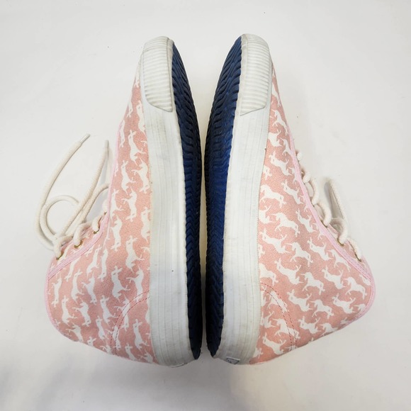 Startas Pink Canvas Unicorn Print High Top Fashion Sneakers Womens 41 US 9 Laces - Picture 8 of 9
